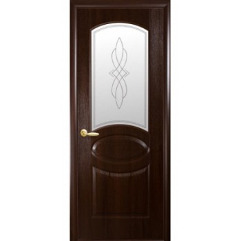 Дверь Новый Стиль "Овал" ПВХ De Luxe (стекло с рисунком Р1)